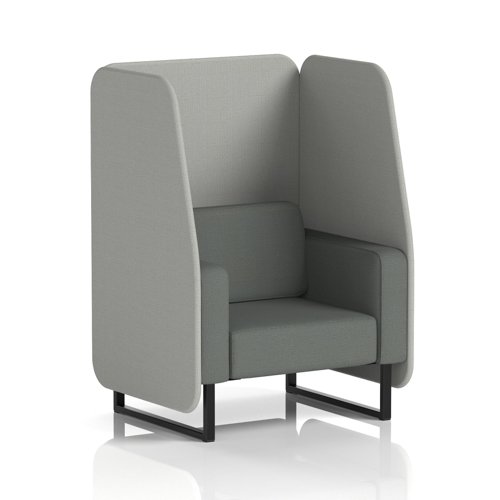 Brixworth 1 Seater Open Booth With Black Legs In Sumi Fabric - Tokyo Panels And Kobe Sofa
