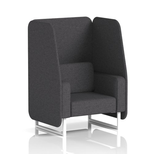 Brixworth 1 Seater Open Booth With White Legs In X2 Fabric - Arithmetic Panels And Sofa