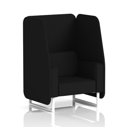 Brixworth 1 Seater Open Booth With White Legs In X2 Fabric - Diameter Panels And Sofa