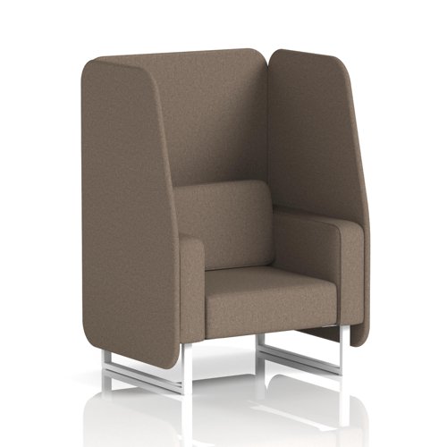Brixworth 1 Seater Open Booth With White Legs In X2 Fabric - Theory Panels And Sofa