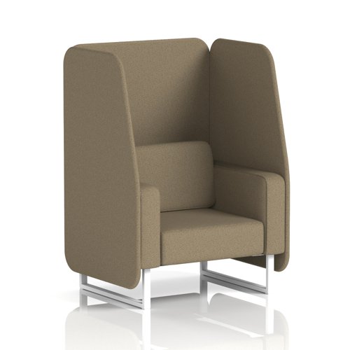 Brixworth 1 Seater Open Booth With White Legs In Main Line Flax Fabric - Bank Panels And Sofa