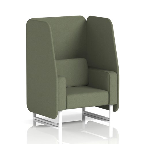 Brixworth 1 Seater Open Booth With White Legs In Main Line Flax Fabric - Monument Panels And Sofa
