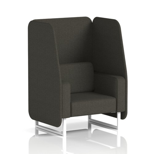 Brixworth 1 Seater Open Booth With White Legs In Main Line Flax Fabric - Temple Panels And Sofa