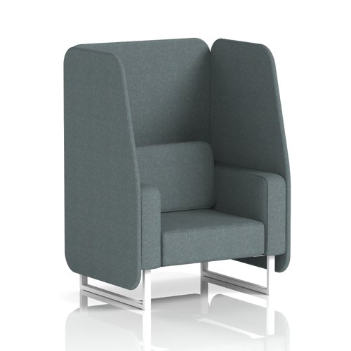 Brixworth 1 Seater Open Booth With White Legs In Main Line Flax Fabric - Westminster Panels And Sofa