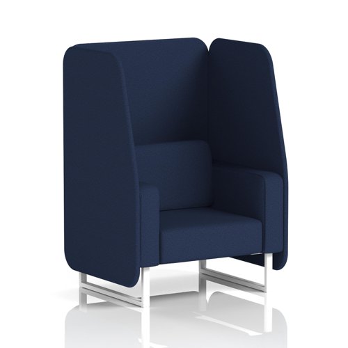 Brixworth 1 Seater Open Booth With White Legs In Synergy Fabric - Alike Panels And Sofa