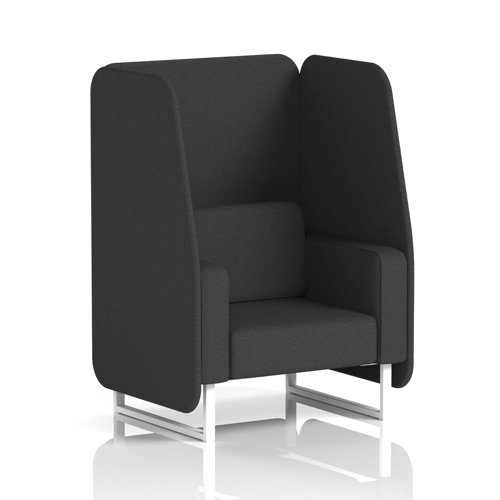 Brixworth 1 Seater Open Booth With White Legs In Synergy Fabric - Mix Panels And Sofa
