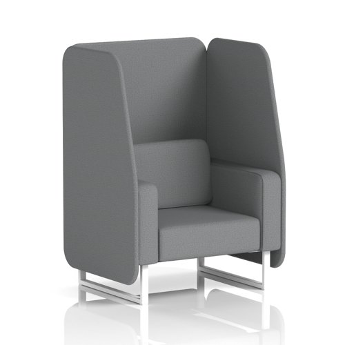 Brixworth 1 Seater Open Booth With White Legs In Synergy Fabric - Partner Panels And Sofa