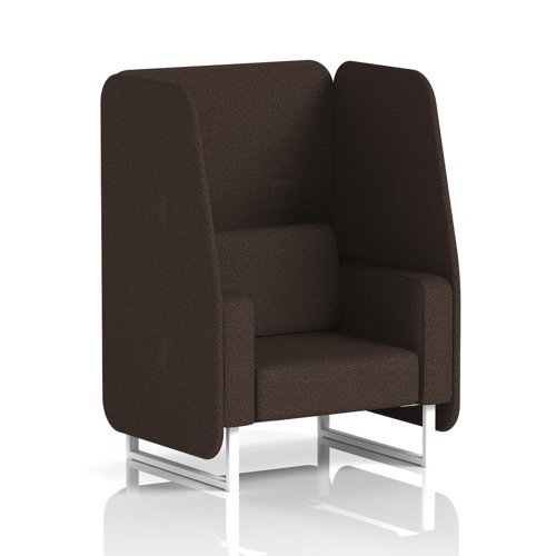 Brixworth 1 Seater Open Booth With White Legs In Synergy Fabric - Wed Panels And Sofa