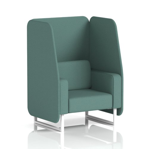 Brixworth 1 Seater Open Booth With White Legs In Sumi Fabric - Handa Panels And Sofa