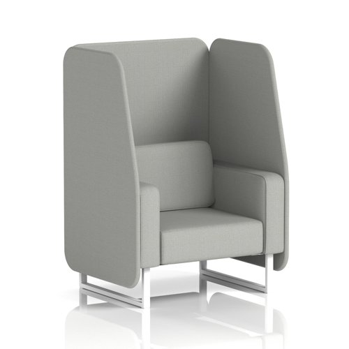 Brixworth 1 Seater Open Booth With White Legs In Sumi Fabric - Tokyo Panels And Sofa