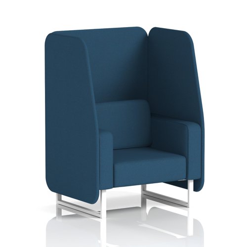 Brixworth 1 Seater Open Booth With White Legs In Sumi Fabric - Uto Panels And Sofa