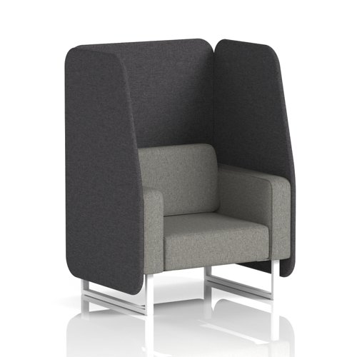 Brixworth 1 Seater Open Booth With White Legs In X2 Fabric - Arithmetic Panels And Number Sofa