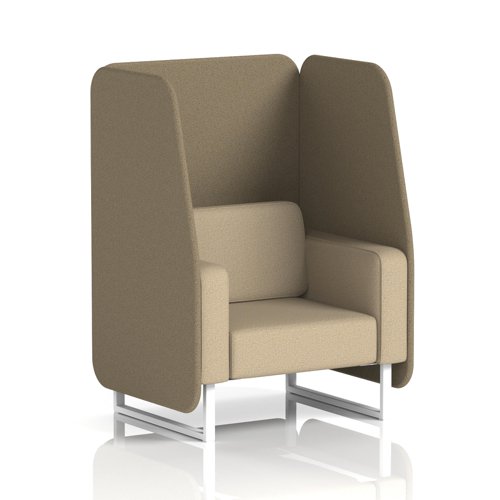 Brixworth 1 Seater Open Booth With White Legs In Main Line Flax Fabric - Bank Panels And Upminster Sofa