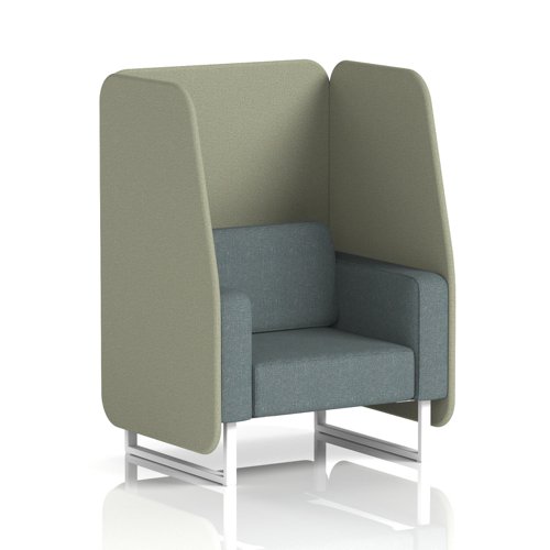Brixworth 1 Seater Open Booth With White Legs In Main Line Flax Fabric - Newbury Panels And Westminster Sofa