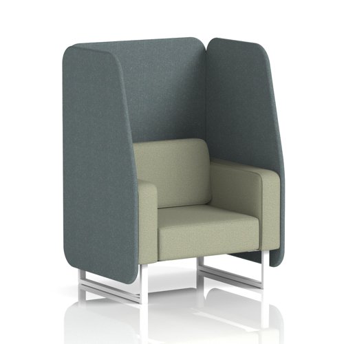 Brixworth 1 Seater Open Booth With White Legs In Main Line Flax Fabric - Westminster Panels And Newbury Sofa