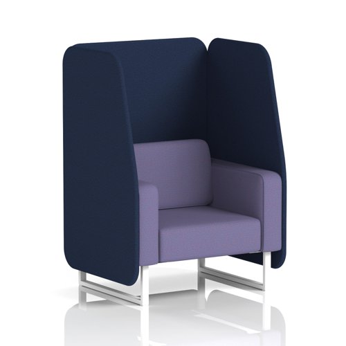 Brixworth 1 Seater Open Booth With White Legs In Synergy Fabric - Alike Panels And Order Sofa