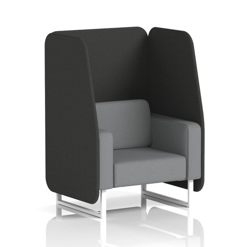 Brixworth 1 Seater Open Booth With White Legs In Synergy Fabric - Mix Panels And Partner Sofa