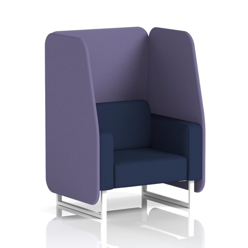 Brixworth 1 Seater Open Booth With White Legs In Synergy Fabric - Order Panels And Alike Sofa