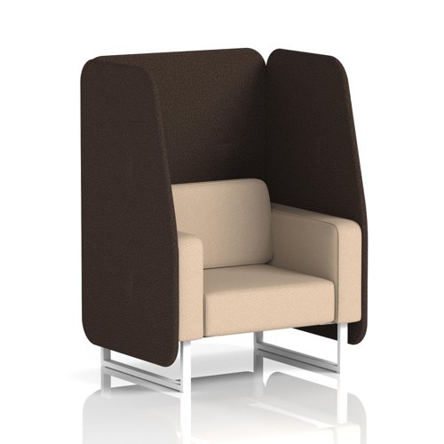 Brixworth 1 Seater Open Booth With White Legs In Synergy Fabric - Wed Panels And Affix Sofa