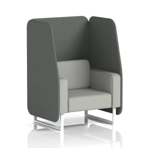 Brixworth 1 Seater Open Booth With White Legs In Sumi Fabric - Kobe Panels And Tokyo Sofa