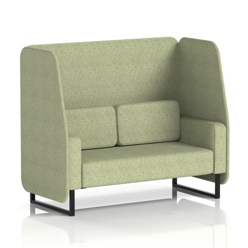 Brixworth 2 Seater Open Booth With Black Legs In Rivet Fabric - Burnish Panels And Sofa