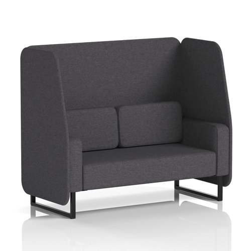 Brixworth 2 Seater Open Booth With Black Legs In X2 Fabric - Arithmetic Panels And Sofa