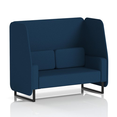 Brixworth 2 Seater Open Booth With Black Legs In X2 Fabric - Calculus Panels And Sofa