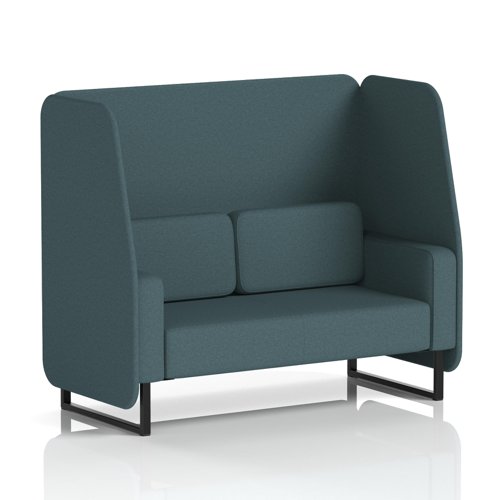 Brixworth 2 Seater Open Booth With Black Legs In X2 Fabric - Polygon Panels And Sofa