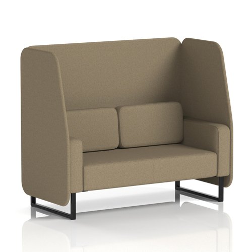 Brixworth 2 Seater Open Booth With Black Legs In Main Line Flax Fabric - Bank Panels And Sofa