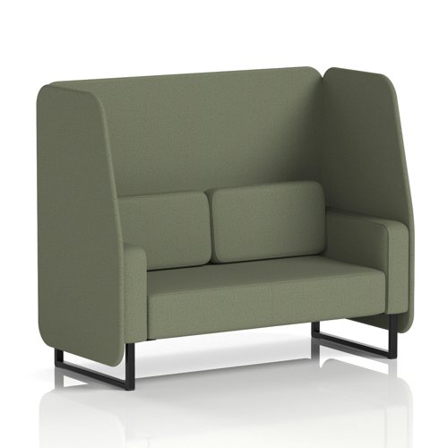Brixworth 2 Seater Open Booth With Black Legs In Main Line Flax Fabric - Monument Panels And Sofa