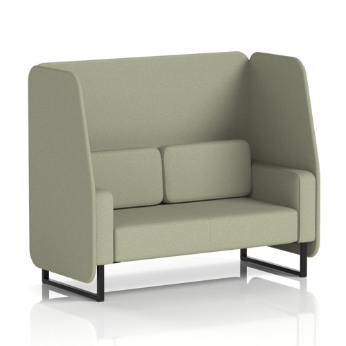 Brixworth 2 Seater Open Booth With Black Legs In Main Line Flax Fabric - Newbury Panels And Sofa