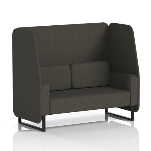 Brixworth 2 Seater Open Booth With Black Legs In Main Line Flax Fabric - Temple Panels And Sofa