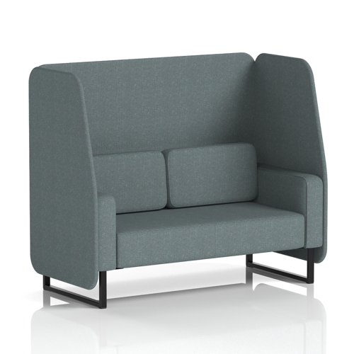 Brixworth 2 Seater Open Booth With Black Legs In Main Line Flax Fabric - Westminster Panels And Sofa
