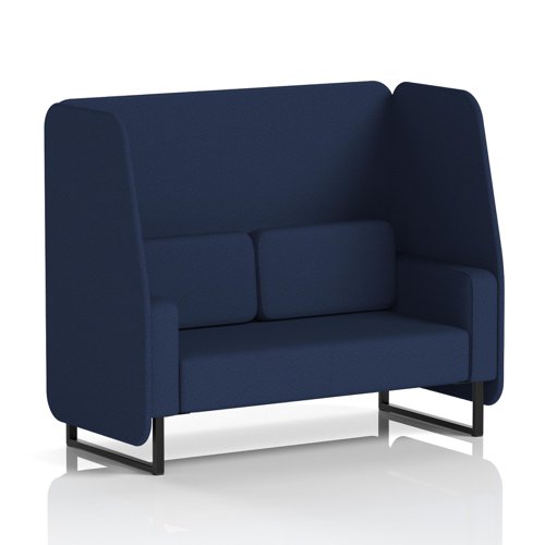 Brixworth 2 Seater Open Booth With Black Legs In Synergy Fabric - Alike Panels And Sofa
