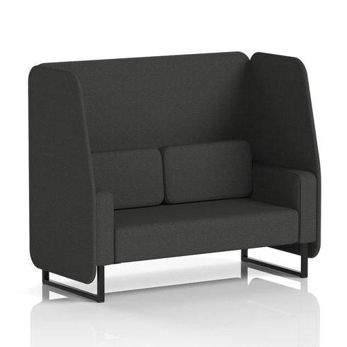 Brixworth 2 Seater Open Booth With Black Legs In Synergy Fabric - Mix Panels And Sofa
