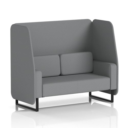 Brixworth 2 Seater Open Booth With Black Legs In Synergy Fabric - Partner Panels And Sofa