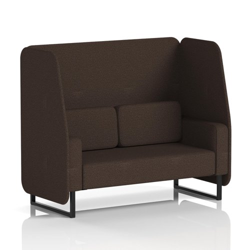 Brixworth 2 Seater Open Booth With Black Legs In Synergy Fabric - Wed Panels And Sofa