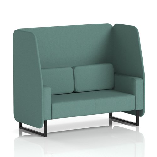 Brixworth 2 Seater Open Booth With Black Legs In Sumi Fabric - Handa Panels And Sofa
