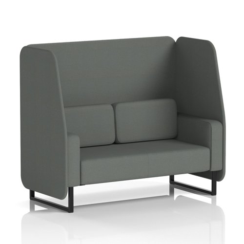 Brixworth 2 Seater Open Booth With Black Legs In Sumi Fabric - Kobe Panels And Sofa