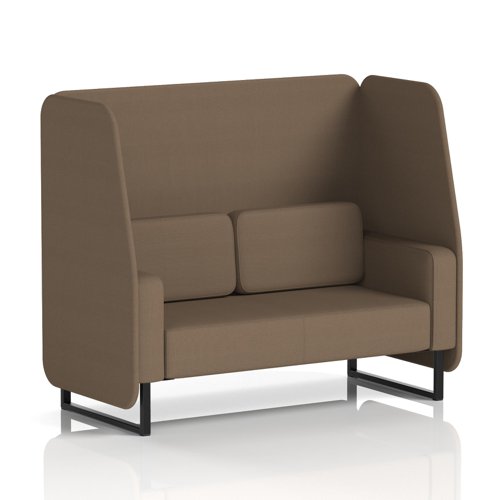 Brixworth 2 Seater Open Booth With Black Legs In Sumi Fabric - Osaka Panels And Sofa