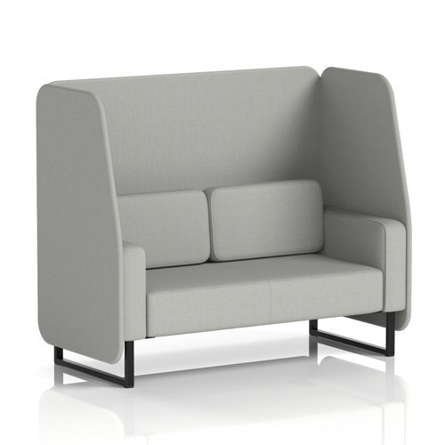 Brixworth 2 Seater Open Booth With Black Legs In Sumi Fabric - Tokyo Panels And Sofa