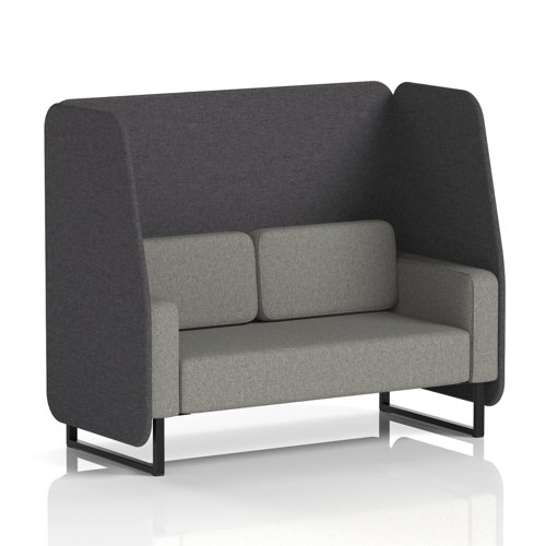 Brixworth 2 Seater Open Booth With Black Legs In X2 Fabric - Arithmetic Panels And Number Sofa
