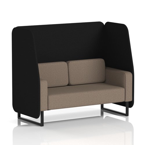 Brixworth 2 Seater Open Booth With Black Legs In X2 Fabric - Diameter Panels And Theory Sofa
