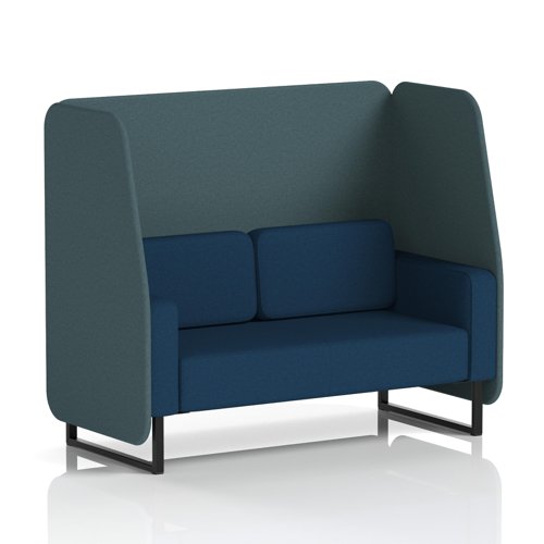 Brixworth 2 Seater Open Booth With Black Legs In X2 Fabric - Polygon Panels And Calculus Sofa