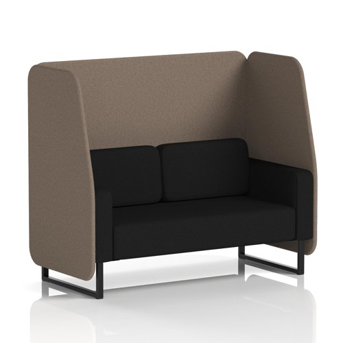 Brixworth 2 Seater Open Booth With Black Legs In X2 Fabric - Theory Panels And Diameter Sofa