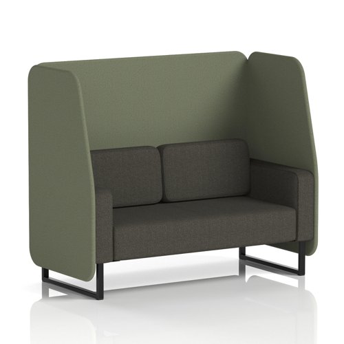 Brixworth 2 Seater Open Booth With Black Legs In Main Line Flax Fabric - Monument Panels And Temple Sofa