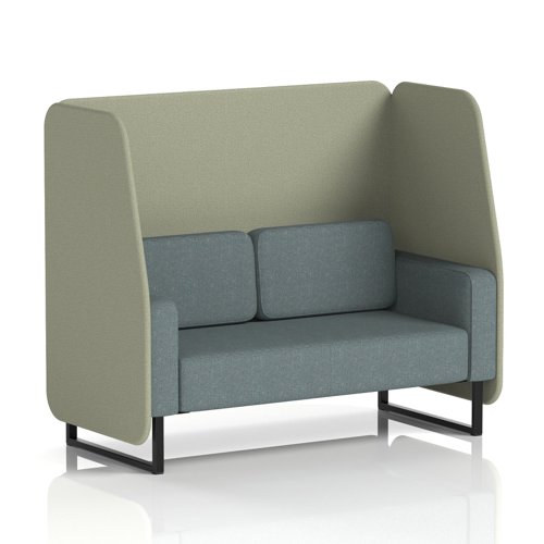 Brixworth 2 Seater Open Booth With Black Legs In Main Line Flax Fabric - Newbury Panels And Westminster Sofa