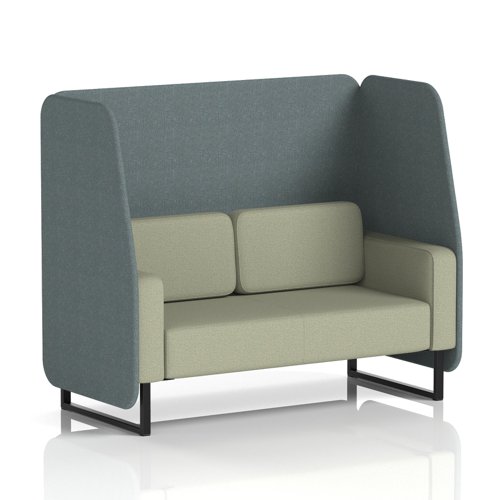 Brixworth 2 Seater Open Booth With Black Legs In Main Line Flax Fabric - Westminster Panels And Newbury Sofa
