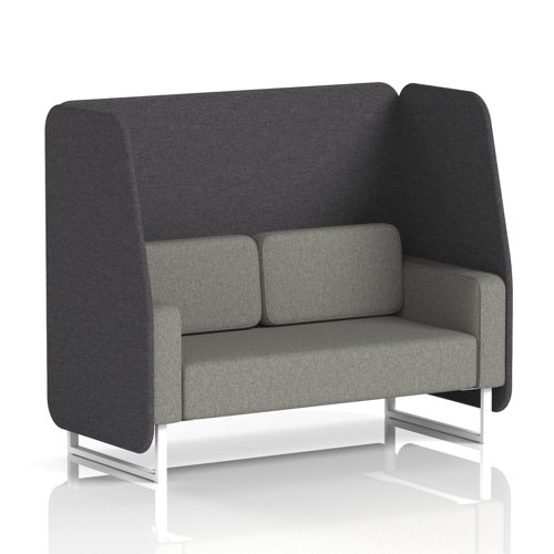 Brixworth 2 Seater Open Booth With White Legs In X2 Fabric - Arithmetic Panels And Number Sofa