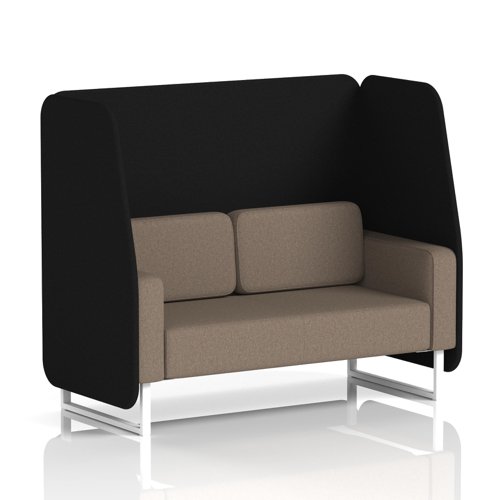 Brixworth 2 Seater Open Booth With White Legs In X2 Fabric - Diameter Panels And Theory Sofa